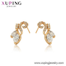 96940 xuping bijoux de mode 18k plaqué boucles d&#39;oreilles en cuivre environnementaux